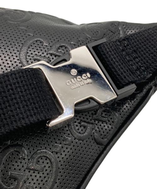 GUCCI（グッチ）GUCCI (グッチ) GGエンボス ベルトバッグ ブラック サイズ:下記参照　の古着・服飾アイテム