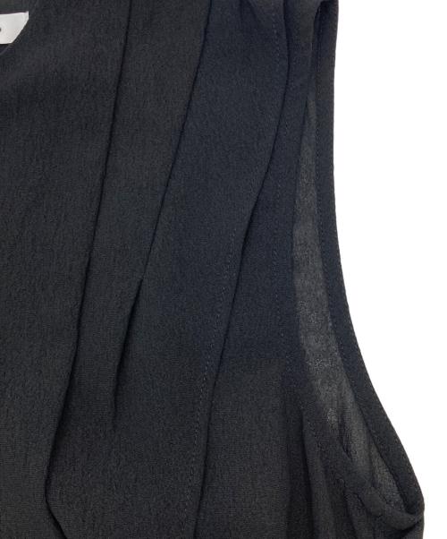 FRAY ID（フレイ アイディー）FRAY ID (フレイ アイディー) ウエストシャーリングシフォンワンピース ブラック サイズ:1の古着・服飾アイテム