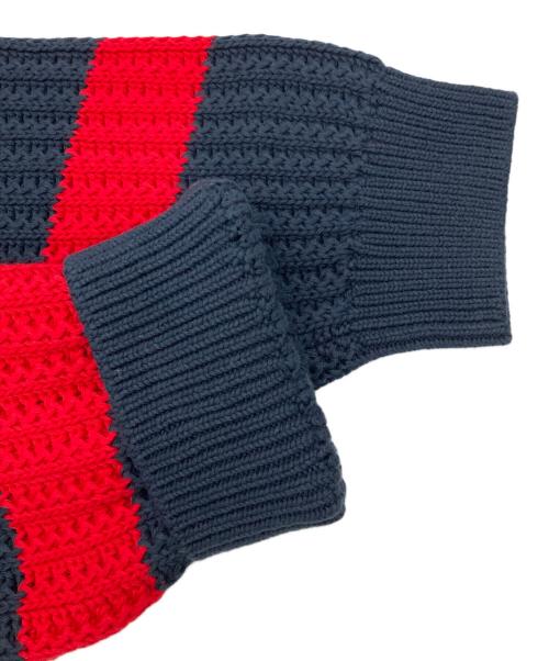 SUPREME（シュプリーム）SUPREME (シュプリーム) ルーズゲージストライプスモールボックスセーター ネイビー×レッド サイズ:XLの古着・服飾アイテム