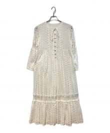 freada（フリーダ）の古着「カットワーク刺繍ワンピース」｜ホワイト