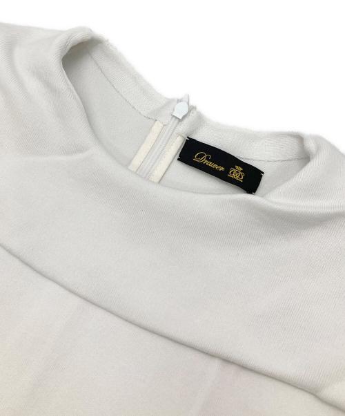 DRAWER（ドゥロワー）DRAWER (ドゥロワー) 16Gバックジップクルーネックニット ホワイト サイズ:FREEの古着・服飾アイテム