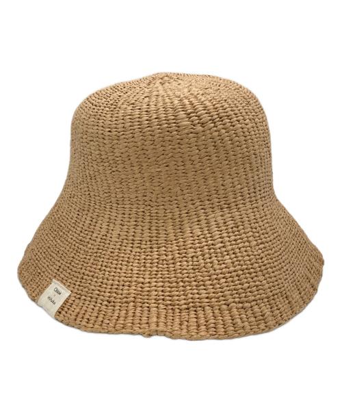 Chloe（クロエ）Chloe (クロエ) Mifuko (ミフコ) フェアトレードウーブンペーパー＆コットン製ハット ベージュ サイズ:FREEの古着・服飾アイテム