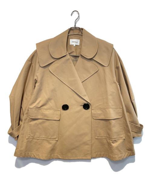 ENFOLD（エンフォルド）ENFOLD (エンフォルド) コットンダブルクロスBIGカラージャケット ベージュ サイズ:38の古着・服飾アイテム