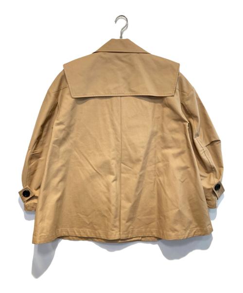 ENFOLD（エンフォルド）ENFOLD (エンフォルド) コットンダブルクロスBIGカラージャケット ベージュ サイズ:38の古着・服飾アイテム