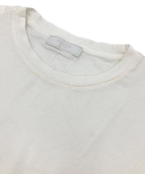 PRADA（プラダ）PRADA (プラダ) ラバーロゴナイロン切り替えポケットTシャツ ホワイト サイズ:Ｓの古着・服飾アイテム