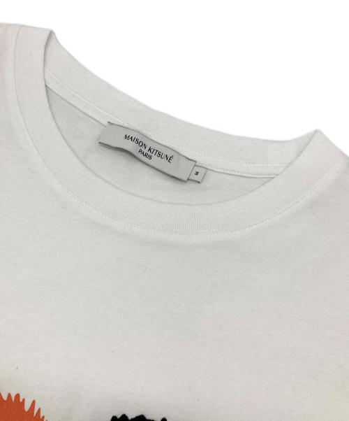 maison kitsune（メゾンキツネ）maison kitsune (メゾンキツネ) メゾンキツネ クルーネックTシャツ ホワイト サイズ:Ｍの古着・服飾アイテム