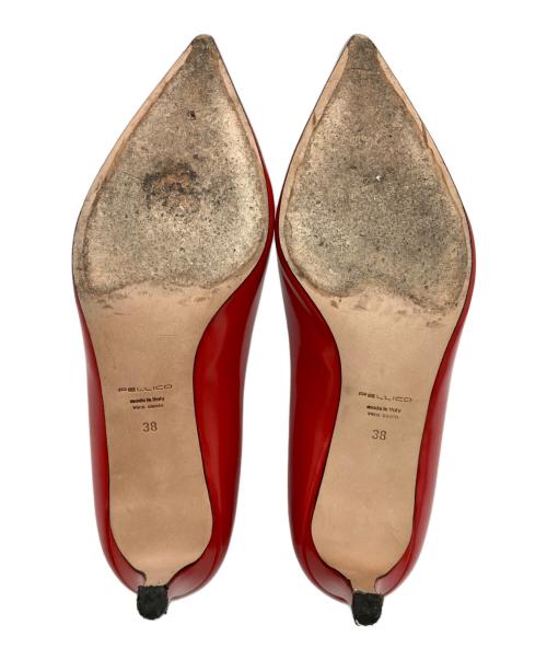 PELLICO（ペリーコ）PELLICO (ペリーコ) ポインテッドトゥパンプス レッド サイズ:38（25cm相当）の古着・服飾アイテム