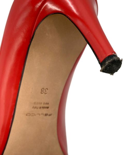 PELLICO（ペリーコ）PELLICO (ペリーコ) ポインテッドトゥパンプス レッド サイズ:38（25cm相当）の古着・服飾アイテム