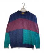 Eddie Bauerエディーバウアー）の古着「［古着］ローゲージニット」｜ネイビー×グリーン
