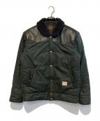 CALEEキャリー）の古着「襟ボアレザーヨーク中綿ウエスタンジャケット」｜ブラック