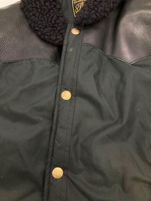 CALEE（キャリー）CALEE (キャリー) 襟ボアレザーヨーク中綿ウエスタンジャケット ブラック サイズ:Lの古着・服飾アイテム