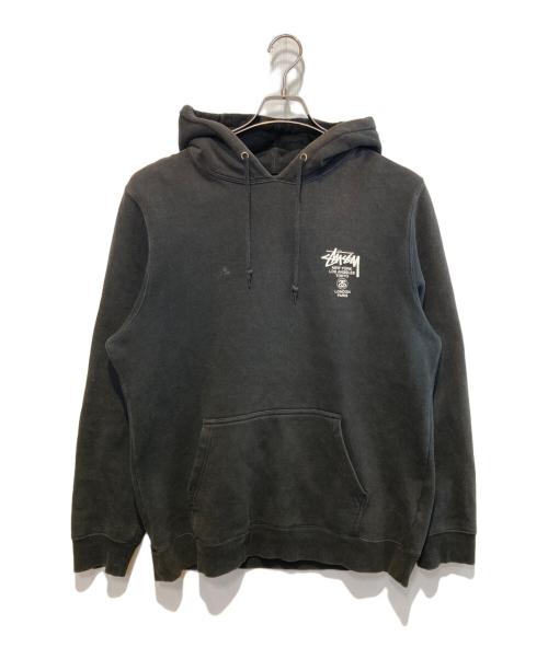 stussy（ステューシー）stussy (ステューシー) ロゴプリントパーカー ブラック サイズ:Ｍの古着・服飾アイテム