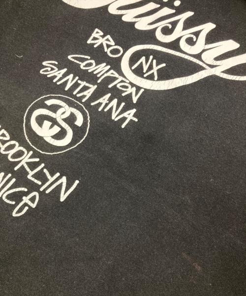 stussy（ステューシー）stussy (ステューシー) ロゴプリントパーカー ブラック サイズ:Ｍの古着・服飾アイテム