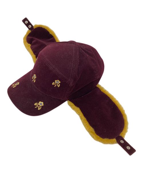 Vivienne Westwood（ヴィヴィアンウエストウッド）Vivienne Westwood (ヴィヴィアンウエストウッド) コーデュロイフライトキャップ ボルドー サイズ:Mの古着・服飾アイテム