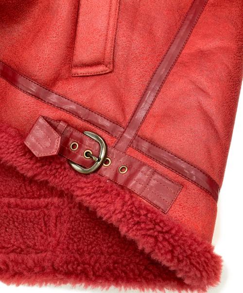 HEIHEI（ヘイヘイ）HEIHEI (ヘイヘイ) エコムートンジャケット レッド サイズ:FREEの古着・服飾アイテム