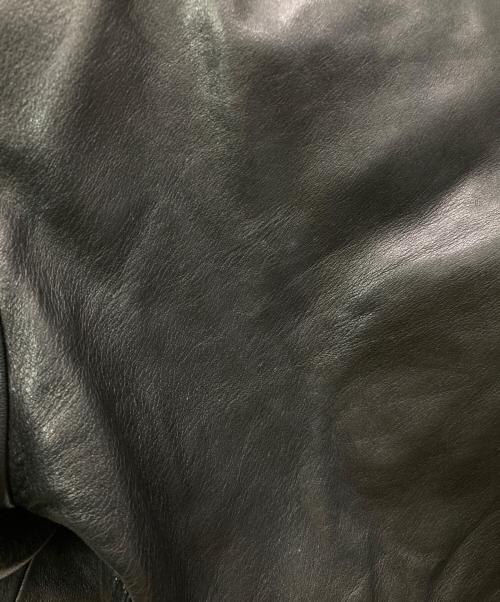 ALPHA（アルファ）ALPHA (アルファ) MA-1レザーダウンジャケット ブラック サイズ:Lの古着・服飾アイテム