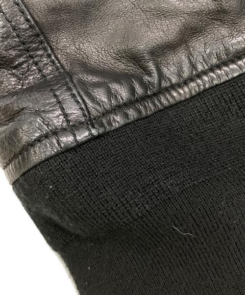 ALPHA（アルファ）ALPHA (アルファ) MA-1レザーダウンジャケット ブラック サイズ:Lの古着・服飾アイテム