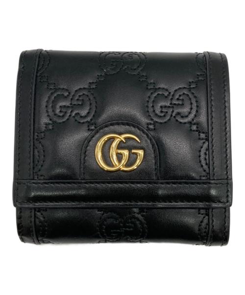 GUCCI（グッチ）GUCCI (グッチ) GGマトラッセウォレット ブラックの古着・服飾アイテム