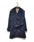 BURBERRY BRIT（バーバリーブリット）の古着「レザー切替トレンチコート」｜ネイビー