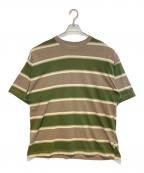 Quiksilverクイックシルバー）の古着「［古着］ボーダーTシャツ」｜グリーン×ブラウン