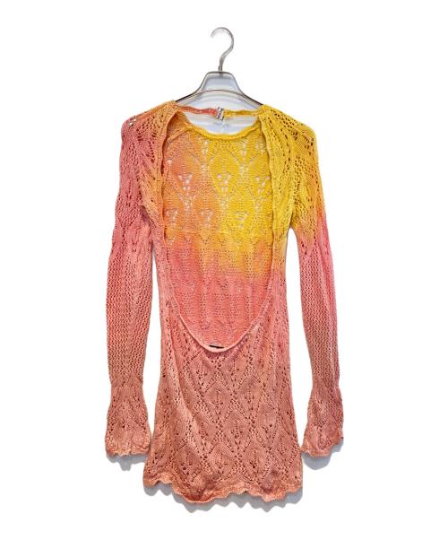 THE ATTICO（ジ アティコ）THE ATTICO (ジ アティコ) tie-dye crochet knit ピンク サイズ:46の古着・服飾アイテム