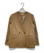JOURNAL STANDARD relumeジャーナルスタンダード レリューム）の古着「メランジチェックノーカラージャケット」｜ブラウン