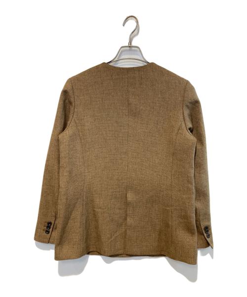 JOURNAL STANDARD relume（ジャーナルスタンダード レリューム）JOURNAL STANDARD relume (ジャーナルスタンダード レリューム) メランジチェックノーカラージャケット ブラウン サイズ:36の古着・服飾アイテム