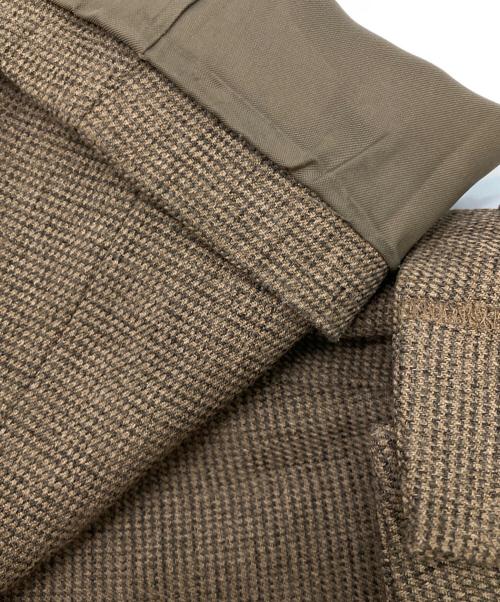 JOURNAL STANDARD relume（ジャーナルスタンダード レリューム）JOURNAL STANDARD relume (ジャーナルスタンダード レリューム) メランジチェックノーカラージャケット ブラウン サイズ:36の古着・服飾アイテム