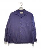 WACKO MARIAワコマリア）の古着「KASURI STRIPED OPEN COLLAR SHIRT」｜ネイビー