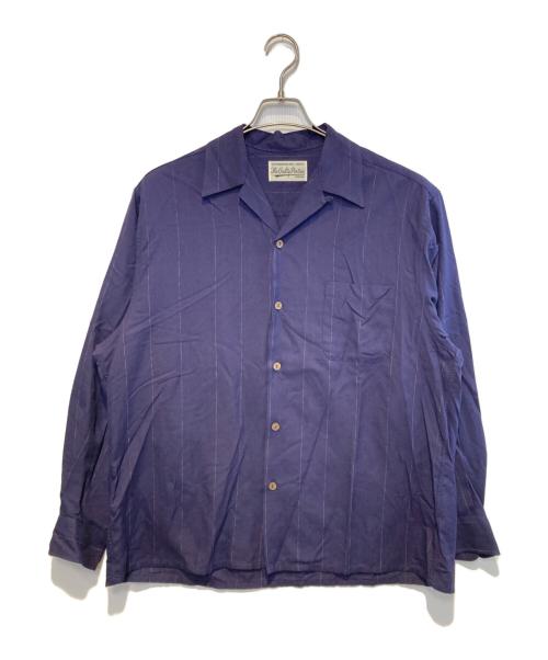 WACKO MARIA（ワコマリア）WACKO MARIA (ワコマリア) KASURI STRIPED OPEN COLLAR SHIRT ネイビー サイズ:Ｌの古着・服飾アイテム
