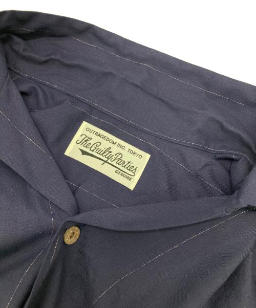 WACKO MARIA（ワコマリア）WACKO MARIA (ワコマリア) KASURI STRIPED OPEN COLLAR SHIRT ネイビー サイズ:Ｌの古着・服飾アイテム