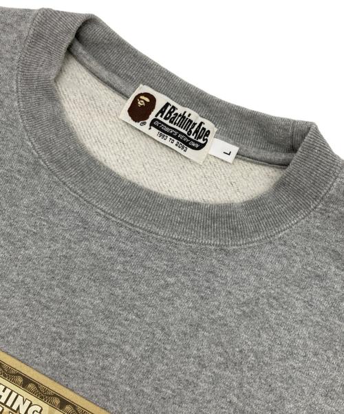 A BATHING APE（ア ベイシング エイプ）A BATHING APE (ア ベイシング エイプ) October’s very own クルーネックスウェット グレー サイズ:Lの古着・服飾アイテム