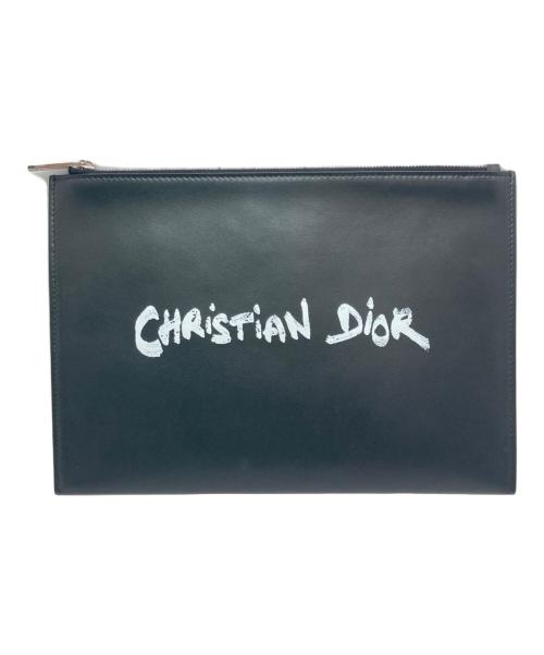Christian Dior（クリスチャン ディオール）Christian Dior (クリスチャン ディオール) レザー インビテーションポーチ ブラック サイズ:下記参照　の古着・服飾アイテム