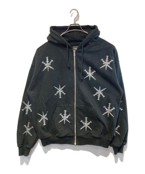 unknown（アンノウン）unknown (アンノウン) ラインストーン パーカー ブラック サイズ:XLの古着・服飾アイテム