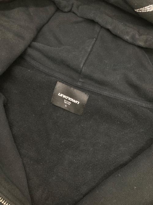 unknown（アンノウン）unknown (アンノウン) ラインストーン パーカー ブラック サイズ:XLの古着・服飾アイテム