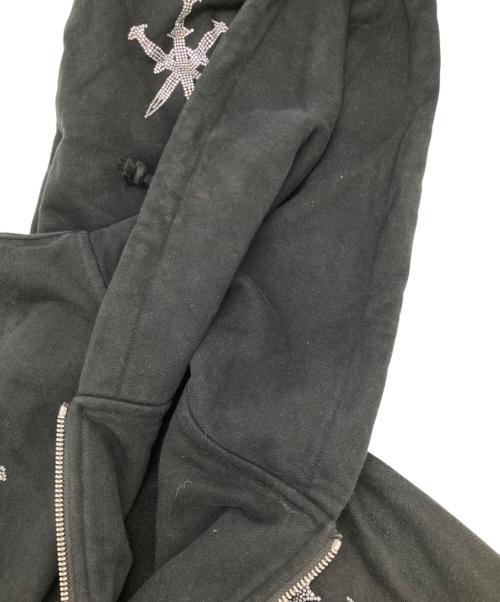 unknown（アンノウン）unknown (アンノウン) ラインストーン パーカー ブラック サイズ:XLの古着・服飾アイテム