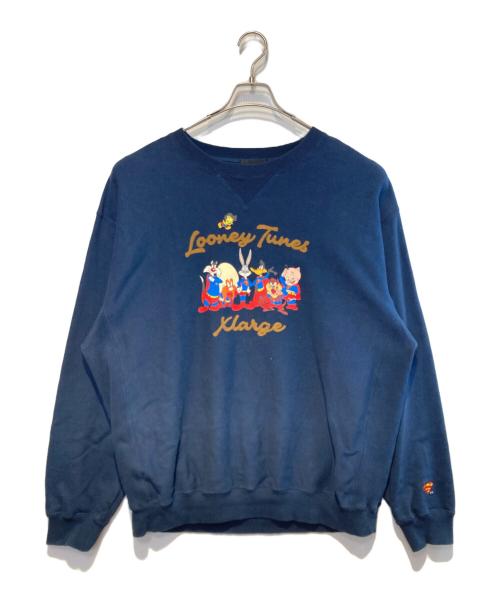 X-LARGE（エクストララージ）X-LARGE (エクストララージ) LOONEY TUNES (ルーニーチューンズ) プリントスウェット ネイビー サイズ:XLの古着・服飾アイテム