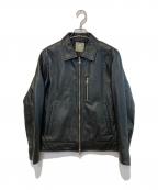 nano・universeナノ・ユニバース）の古着「シープレザーシングルライダースジャケット」｜ブラック