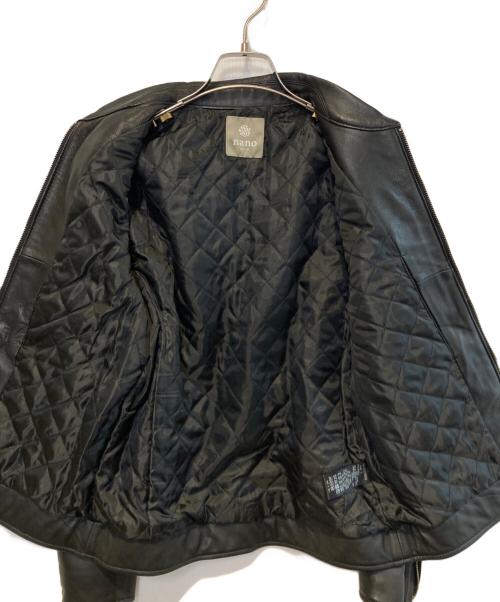 nano・universe（ナノ・ユニバース）nano・universe (ナノ・ユニバース) シープレザーシングルライダースジャケット ブラック サイズ:Sの古着・服飾アイテム