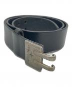 STONE ISLANDストーンアイランド）の古着「レザーフックベルト」｜ブラック