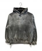 SUPREME×MM6 Maison Margielaシュプリーム×エムエムシックスメゾンマルジェラ）の古着「ホイル ロゴ フーデッド スウェットシャツ」｜ブラック×シルバー