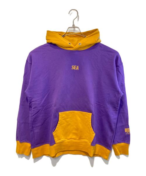 WIND AND SEA（ウィンダンシー）WIND AND SEA (ウィンダンシー) 刺繍スウェットパーカー イエロー×パープル サイズ:XLの古着・服飾アイテム