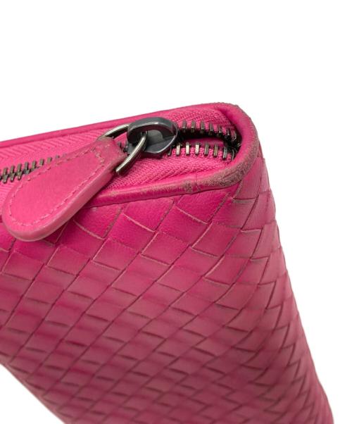 BOTTEGA VENETA（ボッテガベネタ）BOTTEGA VENETA (ボッテガベネタ) イントレチャートラウンドジップ長財布 ピンク サイズ:下記参照　の古着・服飾アイテム