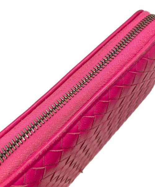BOTTEGA VENETA（ボッテガベネタ）BOTTEGA VENETA (ボッテガベネタ) イントレチャートラウンドジップ長財布 ピンク サイズ:下記参照　の古着・服飾アイテム