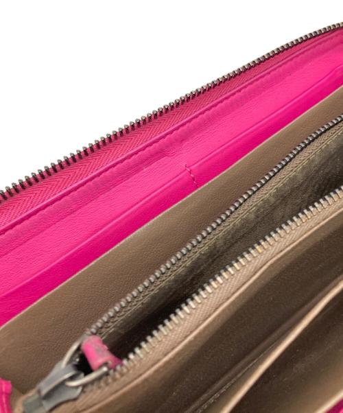 BOTTEGA VENETA（ボッテガベネタ）BOTTEGA VENETA (ボッテガベネタ) イントレチャートラウンドジップ長財布 ピンク サイズ:下記参照　の古着・服飾アイテム