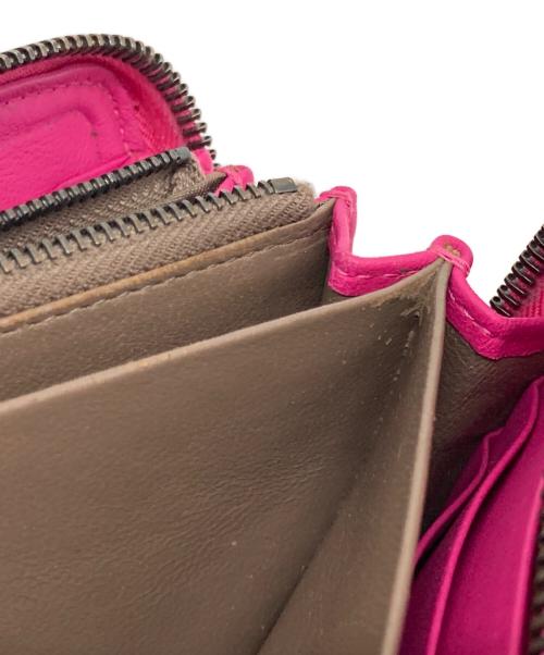 BOTTEGA VENETA（ボッテガベネタ）BOTTEGA VENETA (ボッテガベネタ) イントレチャートラウンドジップ長財布 ピンク サイズ:下記参照　の古着・服飾アイテム