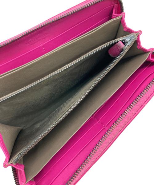 BOTTEGA VENETA（ボッテガベネタ）BOTTEGA VENETA (ボッテガベネタ) イントレチャートラウンドジップ長財布 ピンク サイズ:下記参照　の古着・服飾アイテム