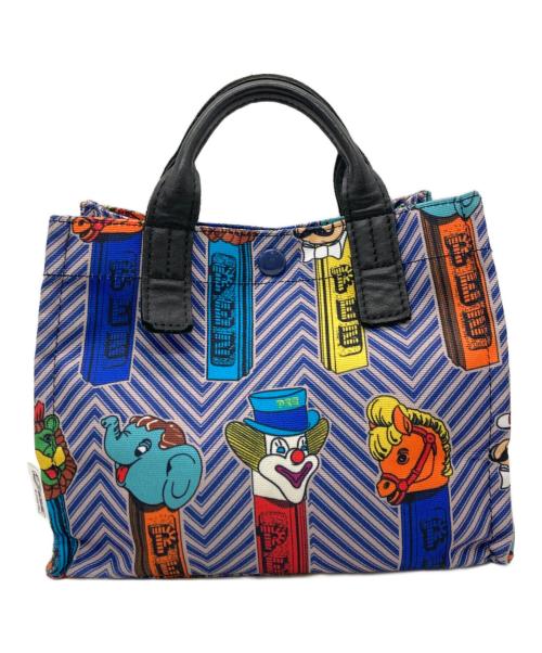 ear PAPILLONNER（イアパピヨネ）ear PAPILLONNER (イアパピヨネ) PEZ (ペッツ) ミニトートバッグ ブルーの古着・服飾アイテム