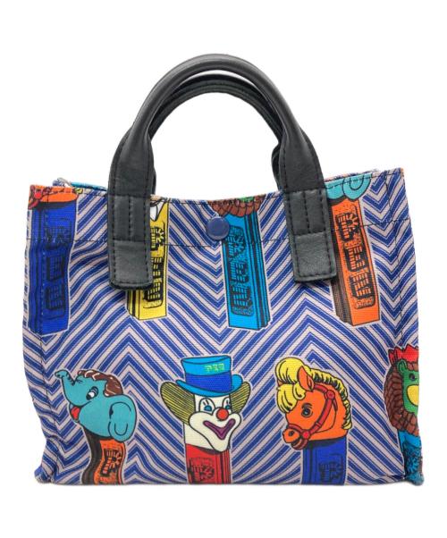 ear PAPILLONNER（イアパピヨネ）ear PAPILLONNER (イアパピヨネ) PEZ (ペッツ) ミニトートバッグ ブルーの古着・服飾アイテム