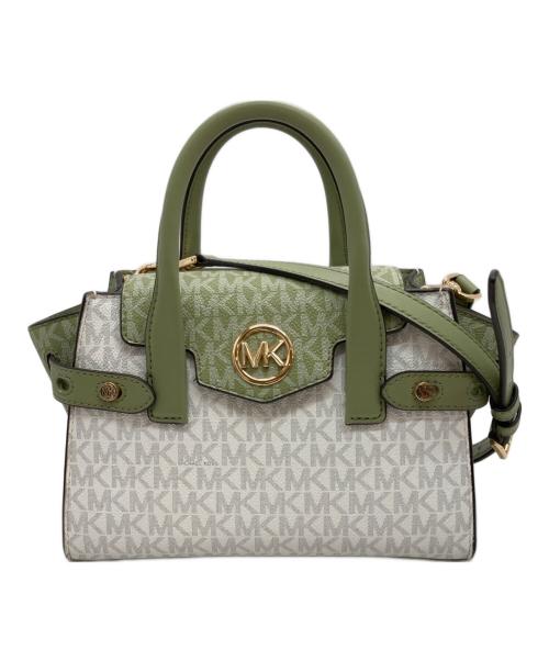 MICHAEL KORS（マイケル・コース）MICHAEL KORS (マイケル・コース) 2WAYバッグ グリーン×ホワイトの古着・服飾アイテム